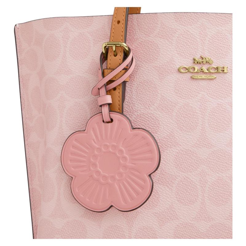 Coach Geantă de mână Exclusive de Ziua Îndrăgostiților Mollie 25 Classic Presbyopia Pandantiv Floare Detașabil Farmec cu Logo Brand Geantă Tote din Piele Artificială Umăr