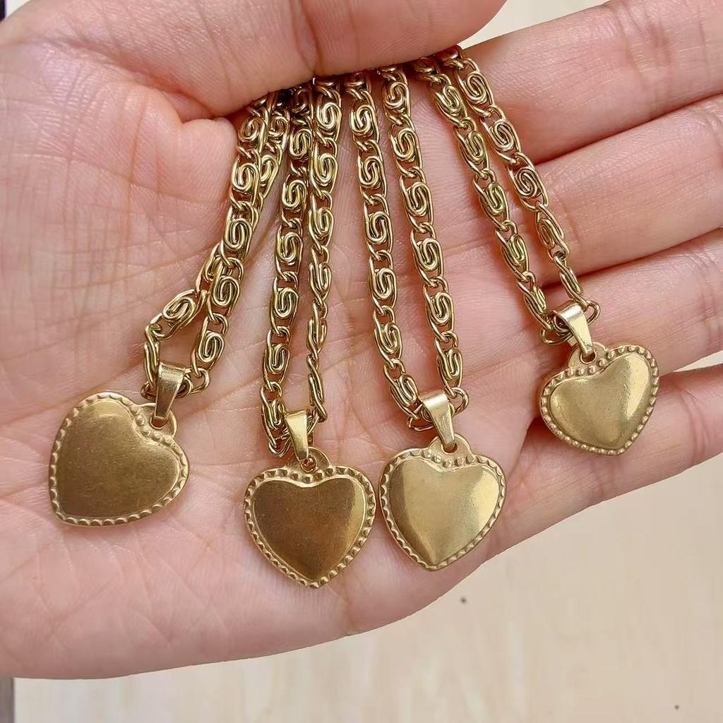 316L Stainless Steel Initial Necklace Letter Heart Pendant Chain For Women Jewelry Accessories