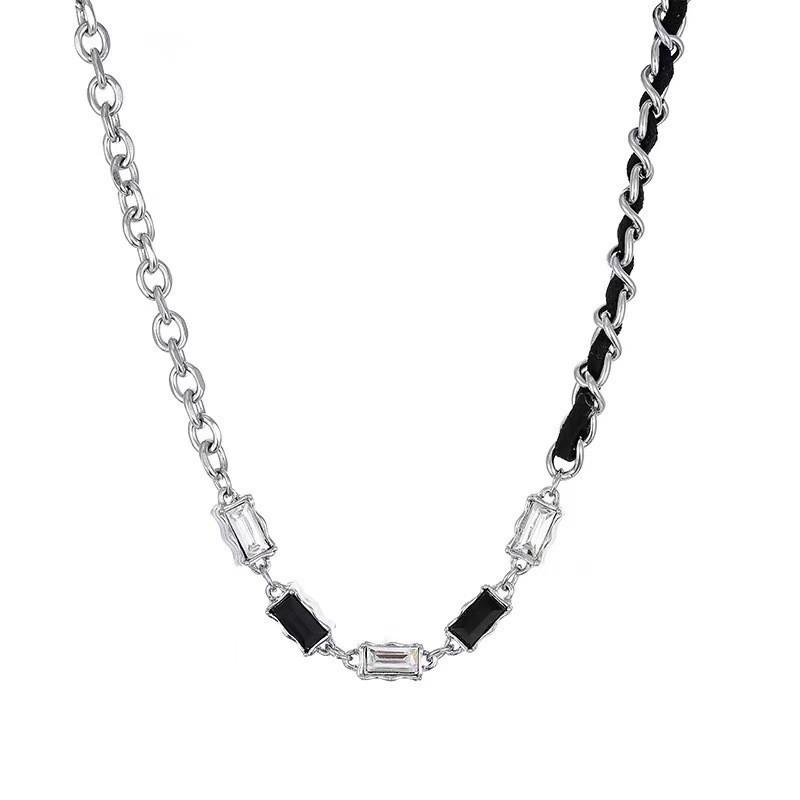 Mens Titanium Steel Necklace Hip Hop Style Versatile Unique Clavicle Chain