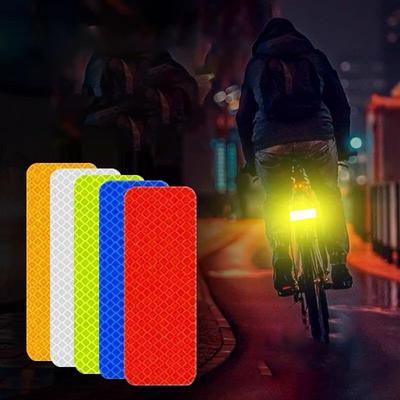 10 teile/satz Warnung Reflektierende Aufkleber Nacht Sichtbarkeit Klebestreifen Wasserdichte Reflektoren Fahrrad Band Für Fahrzeug Motorrad