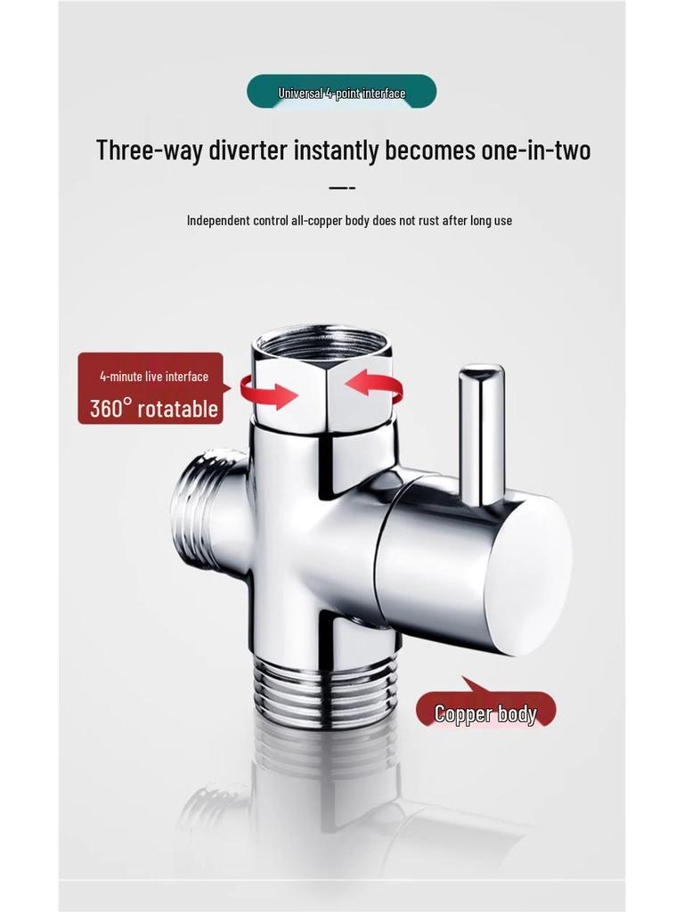 Handbrause aus Vollkupfer mit Doppelfunktion und Hochdruck für das Badezimmer
