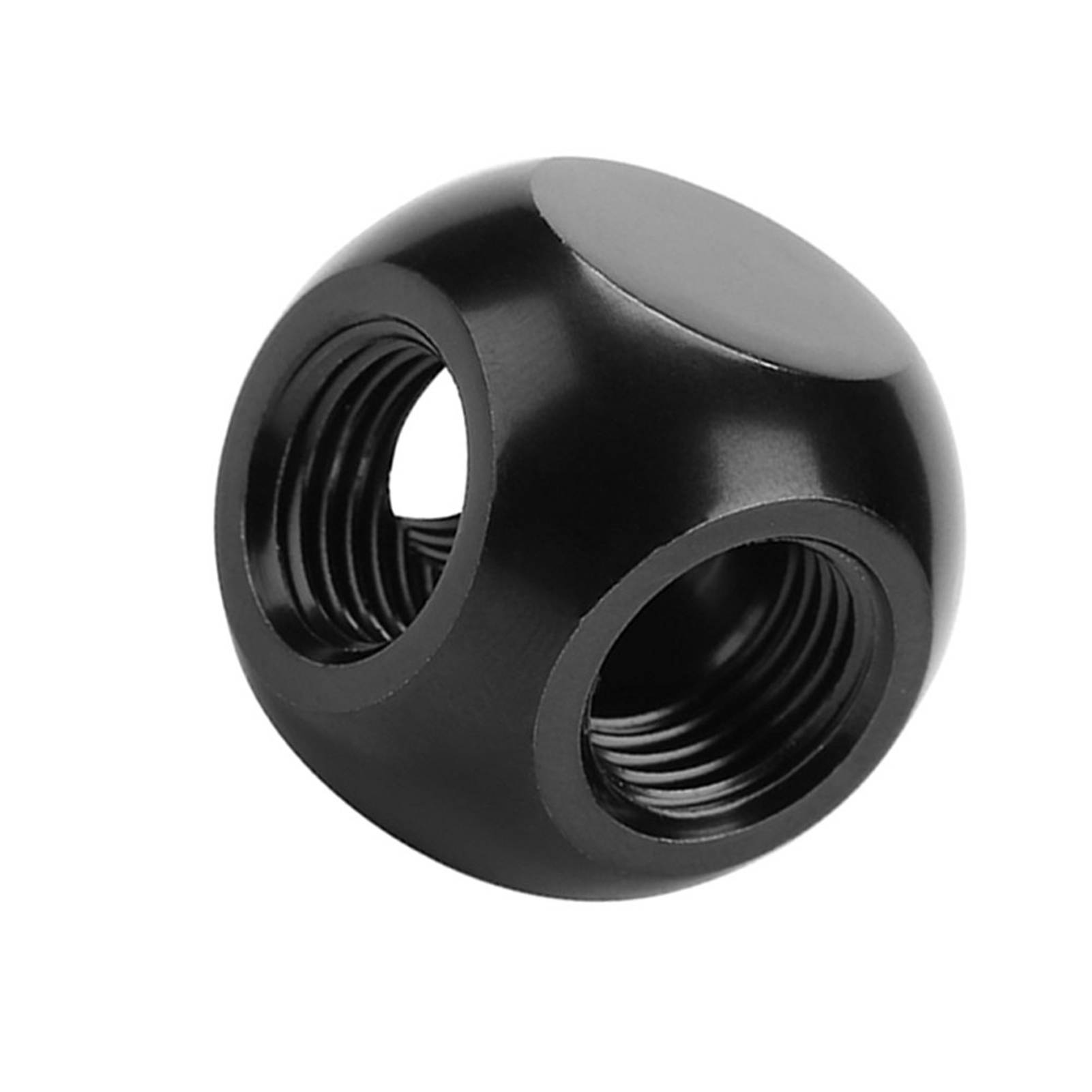 

Computer Water Cooling Fitting Spherical Connector G1 4 Threaded 3 Way Brass Adapter (Black) чёрный