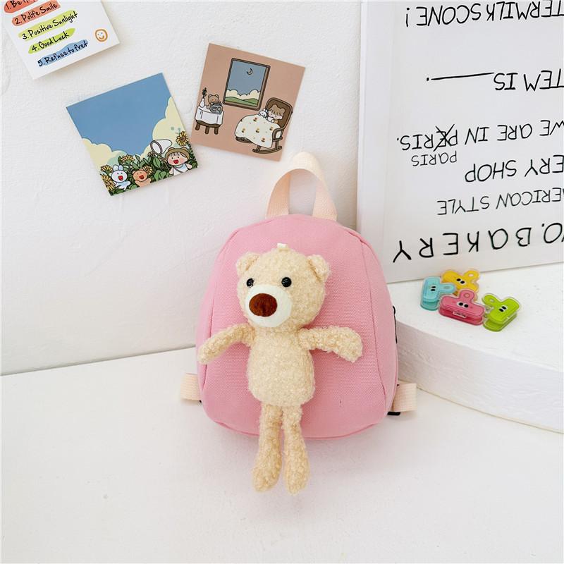 Adorable Children's Cute Bear Backpack Lightweight Canvas Mini Bag For Kids School