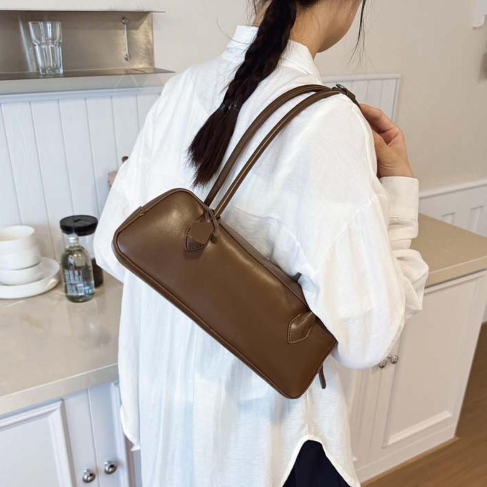 Korean Style PU Shoulder Bag Large Capacity Texture Underarm Bags French Stick Handbag  Winter