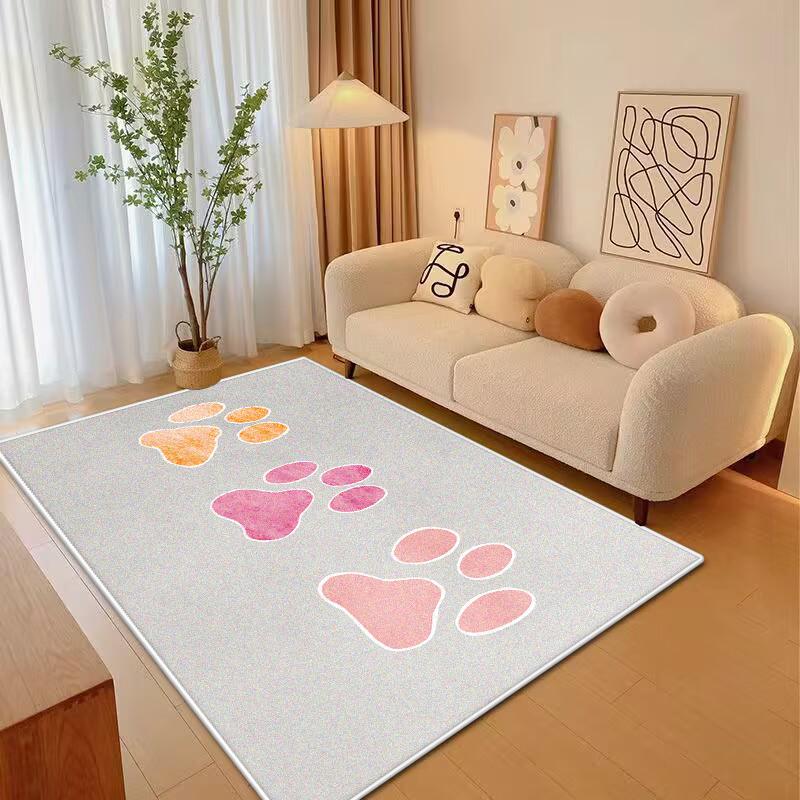 Stile Semplice Carino Disegno Animato Tappeto per Soggiorno Antiscivolo Impronte di Animali Morbido Tappeto per Camera da Letto Soffice Tappetino per Tavolo Divano Lavabile