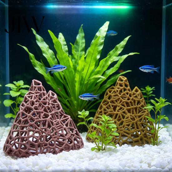 Plastic Mountain Decor Aquarium Shrimp Hide, 3D Printed Hollow Mountain, Small Fish Tank Landscaping Supplies Hideout Cave, Ornament Shelter for Betta