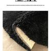 Tappeto Nero Floccato Transfrontaliero: Tappetino Antiscivolo e Resistente allo Sporco per Studio/Camera da Letto e Poggiapiedi per Soggiorno