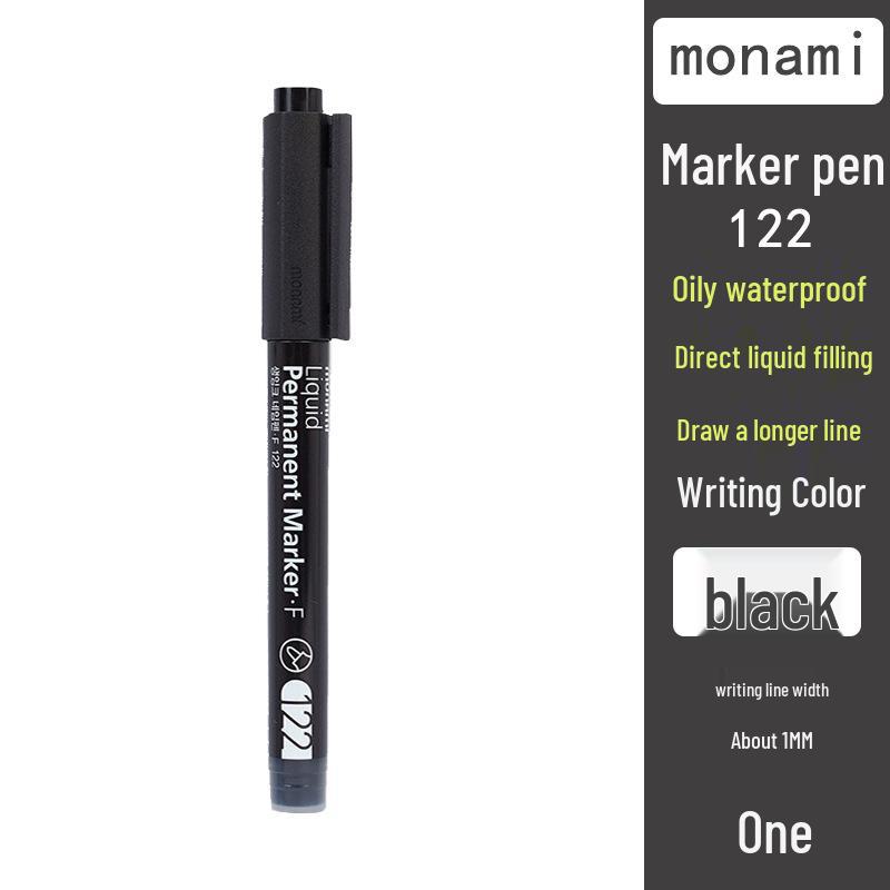 Monami 122 Oil-Based Waterproof Marker - Large Capacity, Long-Lasting Liquid Ink