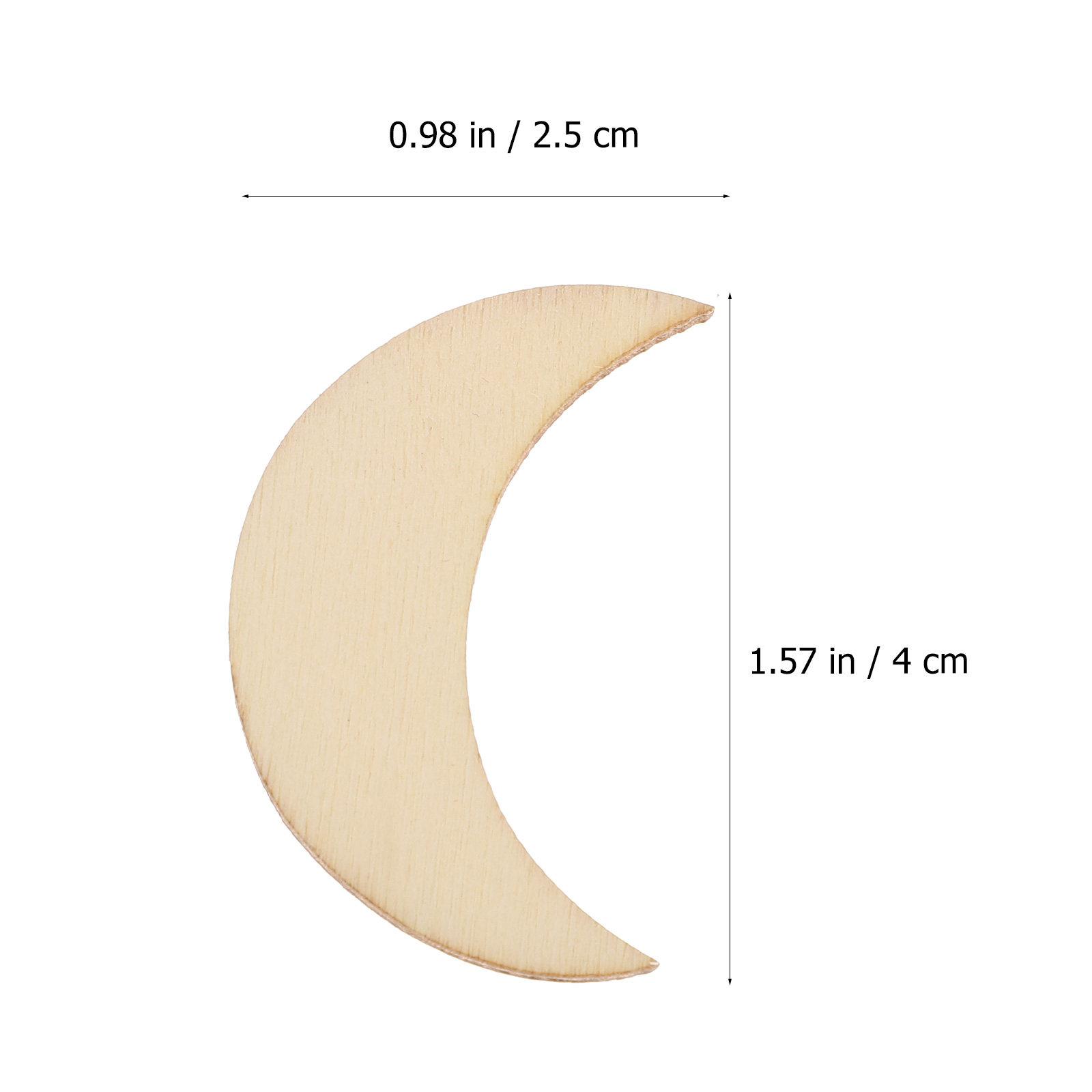 

20Pcs Wooden Moon Shape Hanging Ornaments Unfinished Wooden Slices for DIY Christmas Tree Pendant Home Party Decoration хаки
