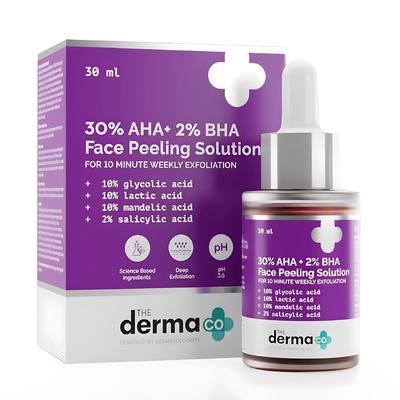 The Derma Co 30% AHA 2% BHA Peeling Solution Exfoliating Pore Care Glow Booster For Dull Skin 30 Ml