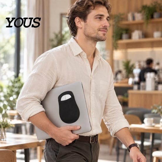 Protective Sleeve for Wireless Mouse Pouch, Self Adhesive Universal Storage Work from Home Bag, Lycra Fabric Large Opening Holder Laptop Computer