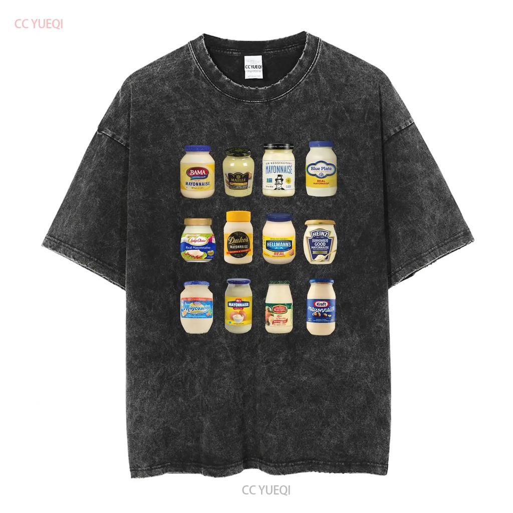 Vintage Mayonnaise Hemd T-Shirt Liebhaber Lustig Mayo Süchtiger Lang- oder Kurzarm Vintage Gewaschen Bequem Vielseitig Streetwear