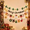 Warm Light Wall Hanging Banner Cartoon DIY Pull Flag Christmas Luminous Banner  Christmas Party