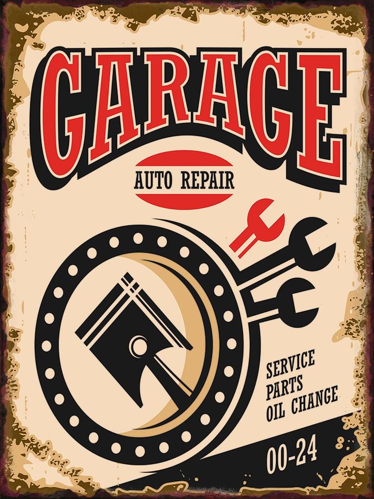 Funny Mechanic Shop Sign Mechanic Hourly Rate Reproduction Vintage Metal Sign Tin for Man Cave, Cars, Workshop Garage Wall Deco