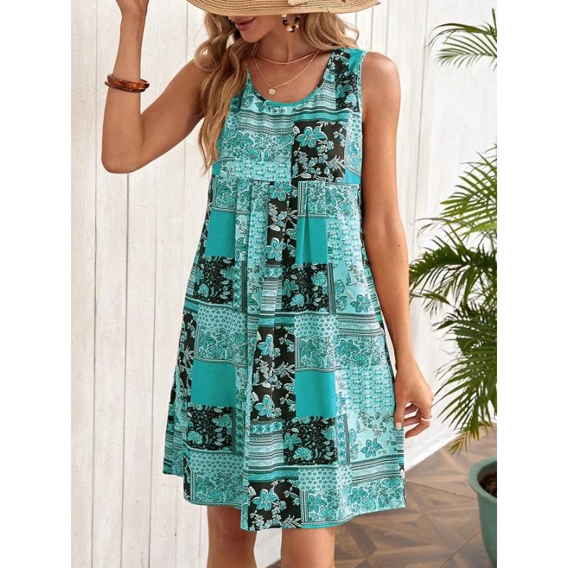 BITCED Fashion Summer Spring U-Neck Sleeveless Casual Dresses