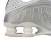 Nike Shox R4 Białe Metaliczne Damskie Sneakersy Metaliczno-Srebrne Max-Pomarańczowe AR3565-101