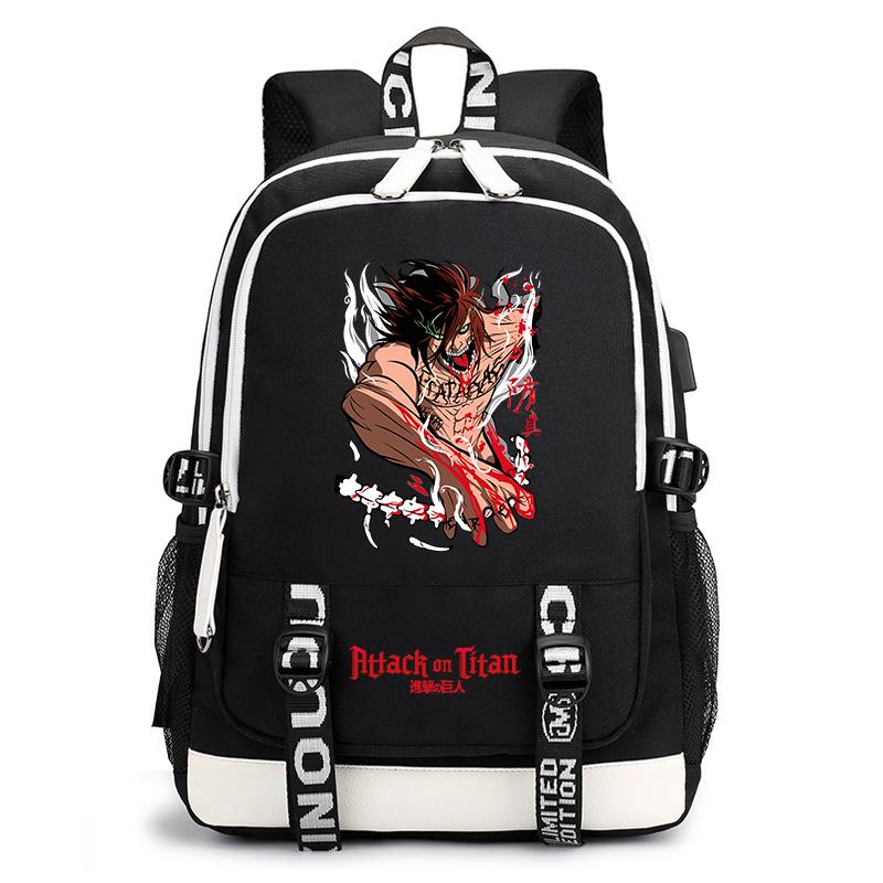 Attack on Titan Anime Print Student Backpack Casual Daypack for Boys Girls School Bag Lightweight Durable