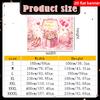 2D flat Mother's Day party decoration banner background fabric elegant pink rose bouquet with heart-shaped balloons and various