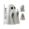 New Cute Middle Finger Ghost Statue Creative Halloween Cute Ornaments Black and White Festival Decoration Home Table Ornaments