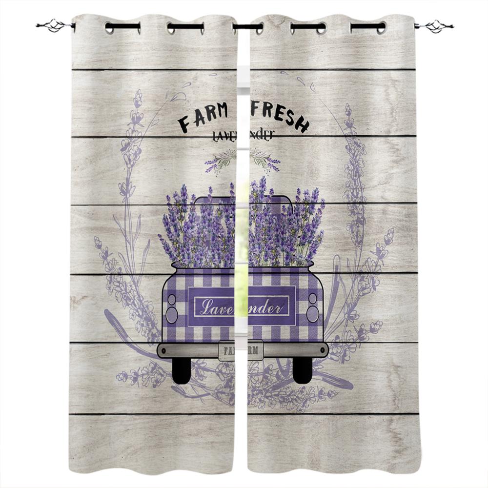 Растение Фиолетовый Лаванда Акварельная Живопись Оконные Шторы Спальня Кухня Декор Шторы — фото 10