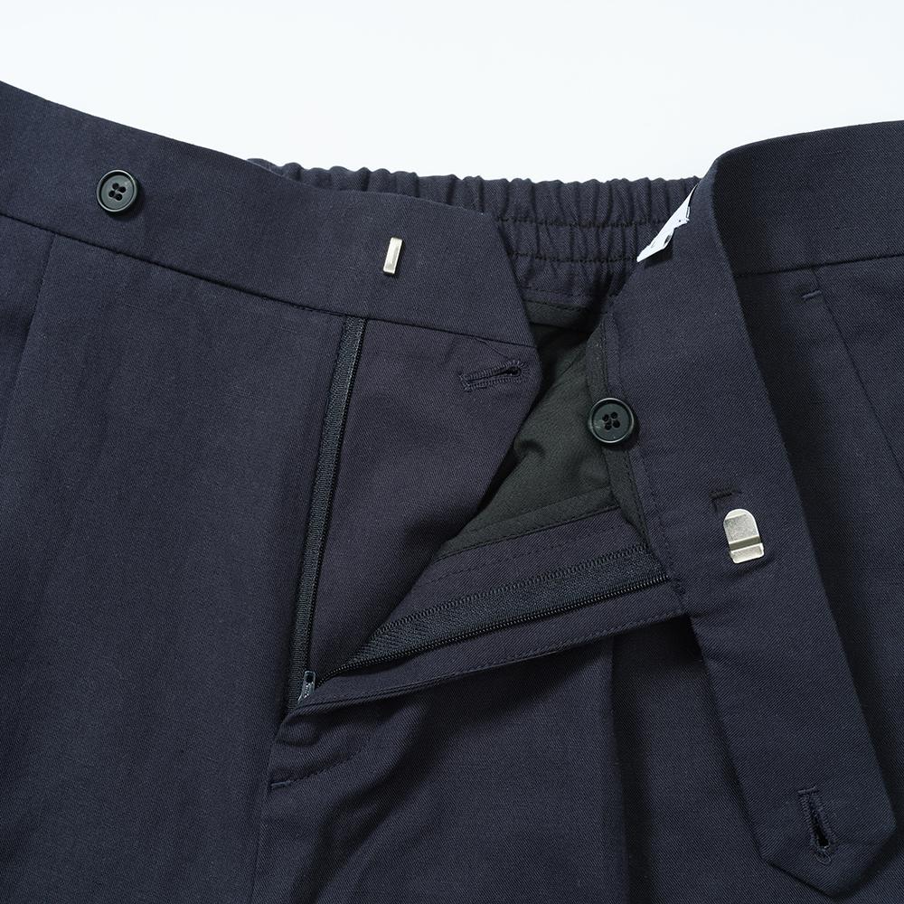 EDWARDMAX Linen & Cotton Elastic Waist Pants (Nv)