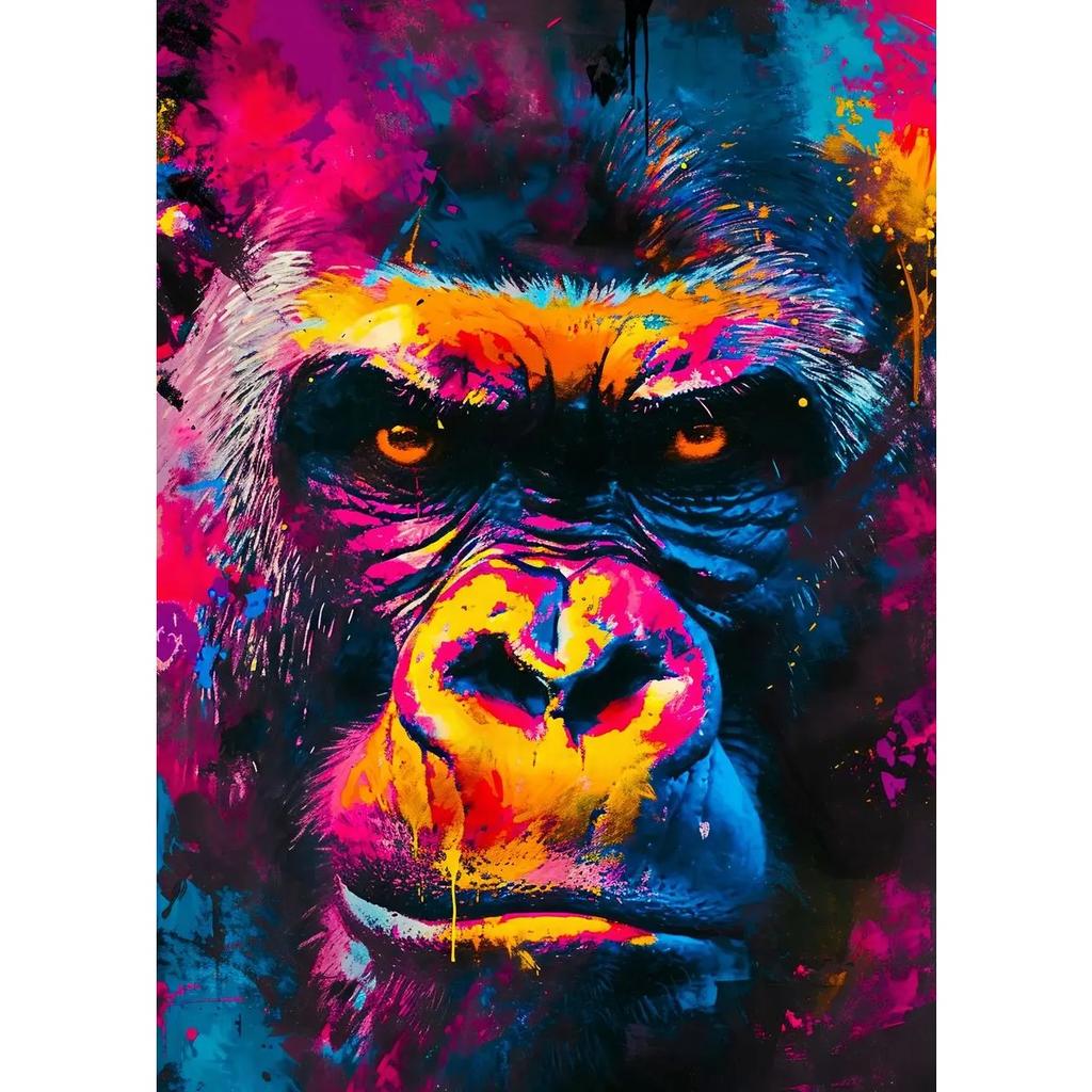 Abstract Animals Cat Lion Shark Wolf Tiger Deer Graffiti Art Canvas Painting Wall Poster Prints Pictures Living Room Decor
