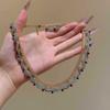 Meier Multi-layered Lace Red and Blue Color Block Necklace - Women's High-end Chinese Style Accessory Choker