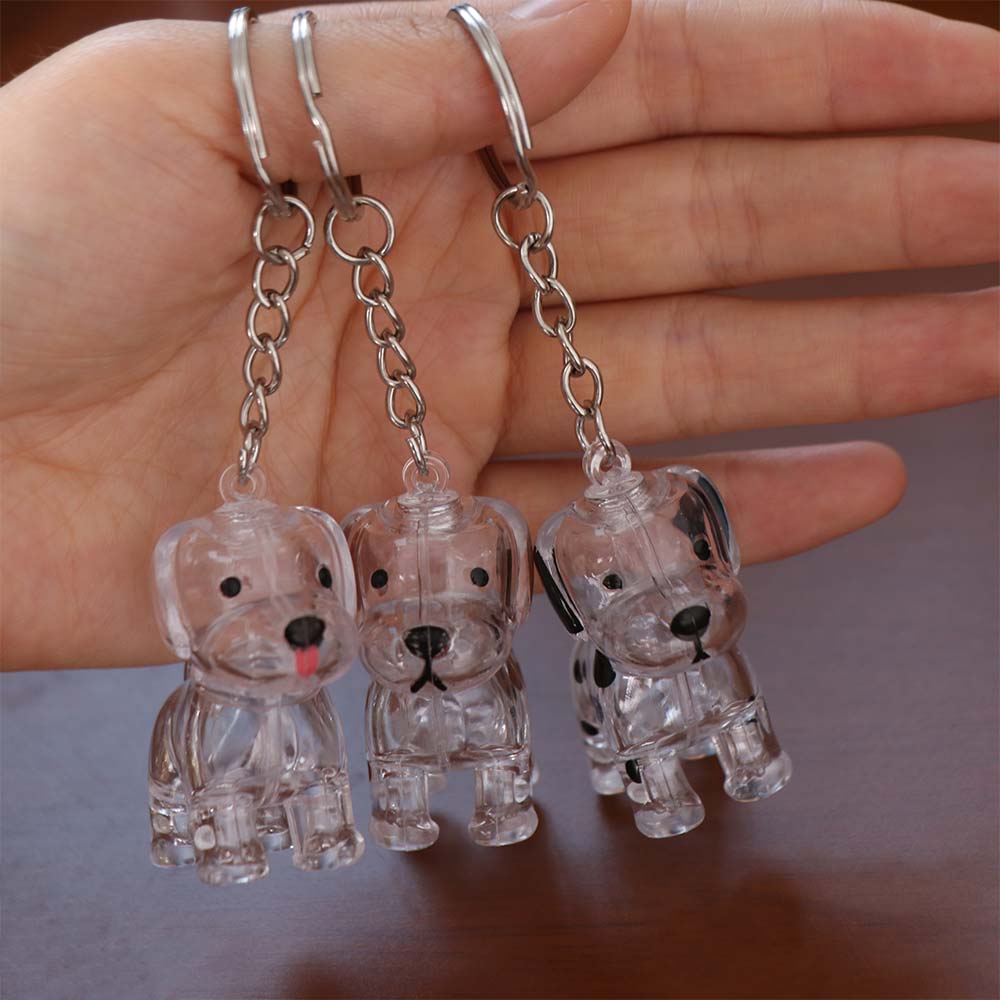 Dog Shape Pet Hair Keychain Hair Grooming Puppy Pendants Dog Hair Storage Box  Jewelry Gift