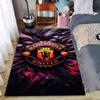 Manchester United Logo Teppich, Rot-Schwarzes Wirbeldesign Teppich Geeignet für den Einsatz als Anti-Rutsch für Wohnzimmer Schlafzimmer Sofas