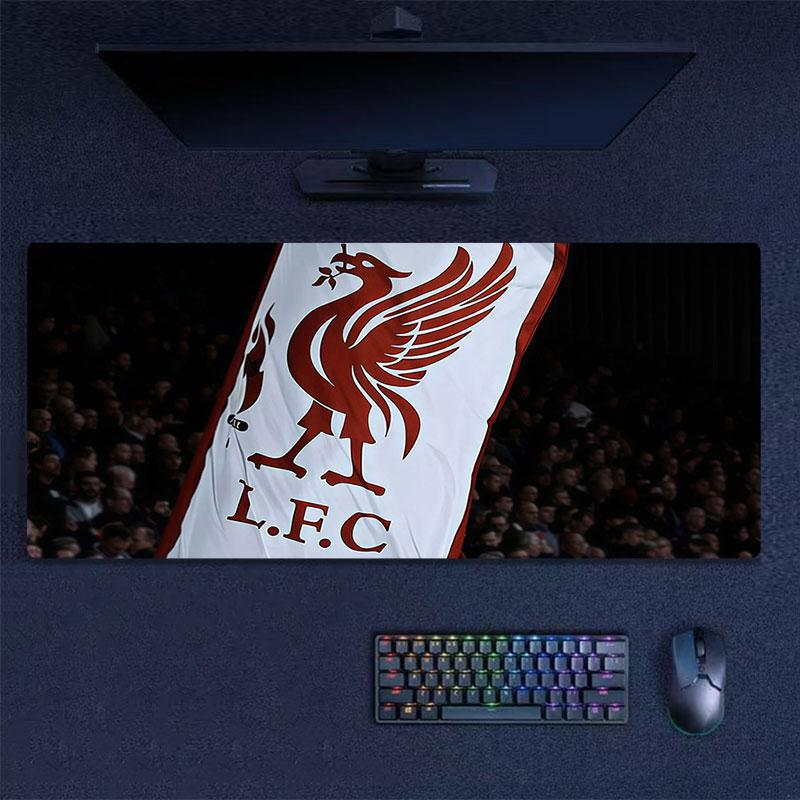 Liverpool Flag Mouse Pad, Large Gaming Desk Mat, Non-slip XXL Mousepad for Laptop & Tablet, Mini PC Playmat with Stitched Edges