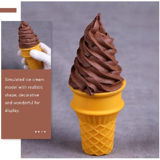 DOITOOL 2 Stück Fake-Eistüten Realistische Eiscreme-Requisite Kunststoff-Eistütenmodelle Künstliche Eistüten für Geburtstagsfeiern Geschäfte
