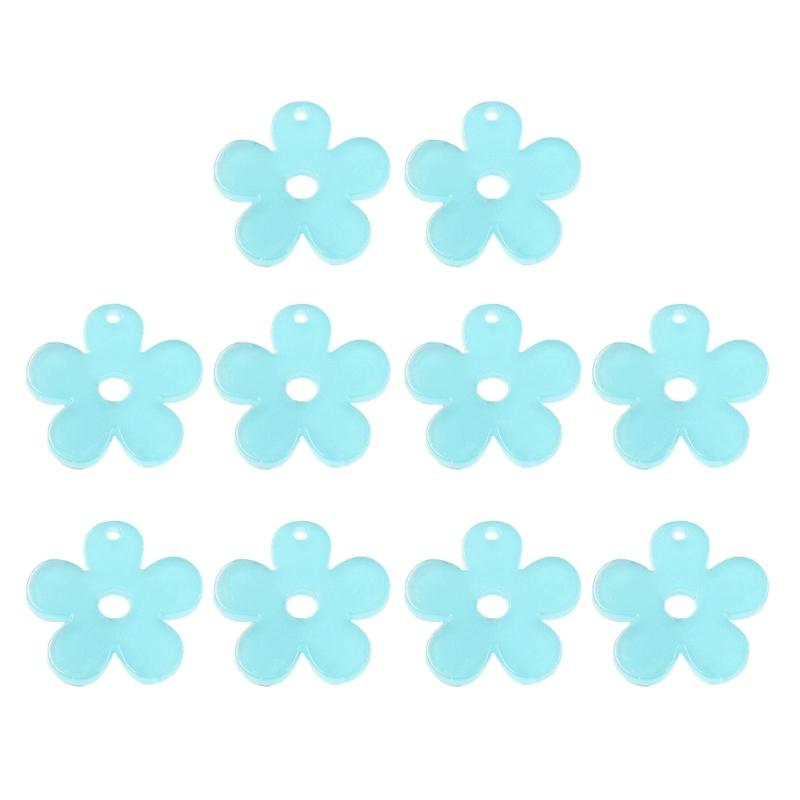Acrylic Pendant Tags Keychain Sweet Color Flower Necklace Crafts Making Supplies синий