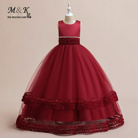 2026 Girls' Formal Mesh Princess Long Dress for Parties and Shows