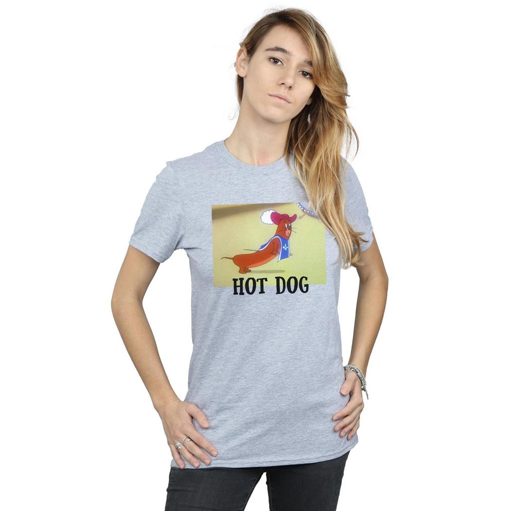 Tom And Jerry Womens/Ladies Hot Dog Cotton Boyfriend T-Shirt