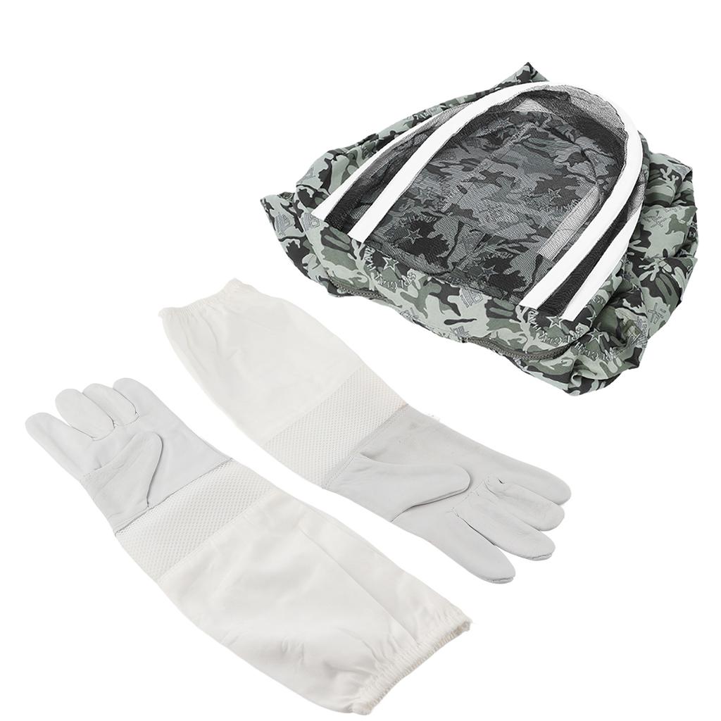 Double   One Piece Bee Suit Beekeeping Protective Clothes with Gloves for Beekeeper(1 Pair XL Gloves XL Bee Suit )