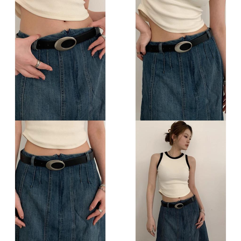 Minimalist Womens Pu Leather Belt For Daily Casual Style With Easy Closure