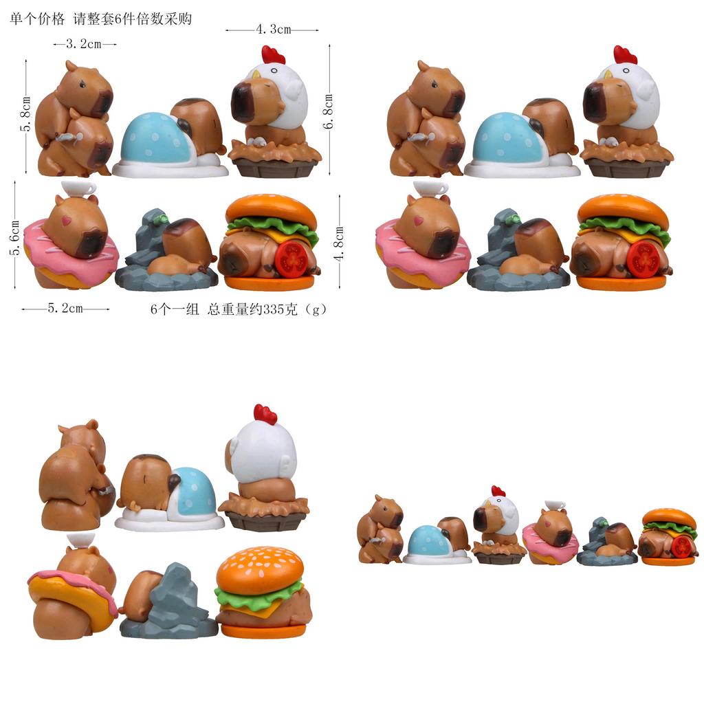 Capybara Pvc Figurine With Hamburgers Doughnut And Sleeping Designs For Home Office Decor Collectors Edition Gift For Teens
