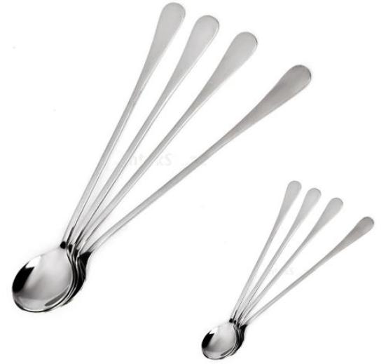 Fantastic Home Kitchen Tool, 4 Stück, lange, runde Edelstahllöffel für Kaffee, Honig, Eis