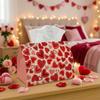 1pc Modern Decorative Pop Valentine'S Day Tissue Box - Multi-Functional Napkin Dispenser, Made of Durable Polyester, Decorated with Heart Pattern Red,