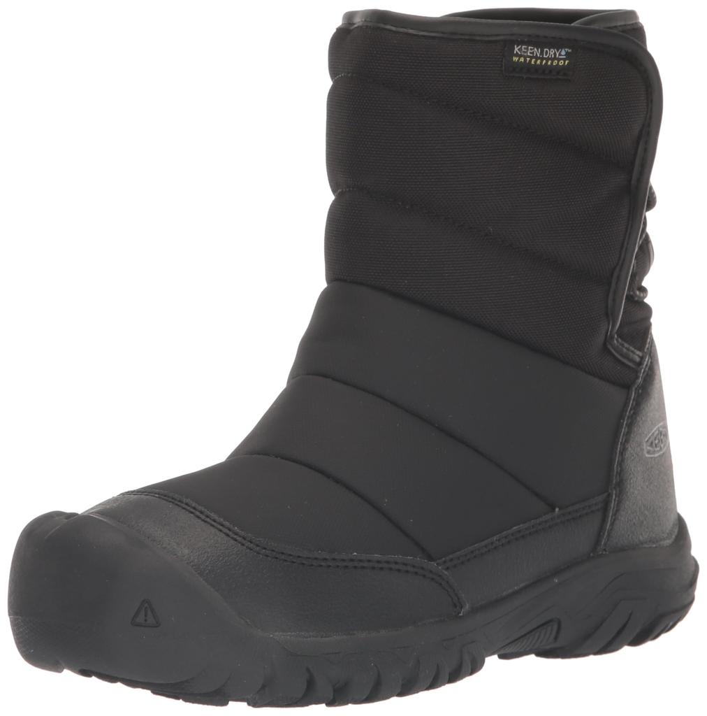 KEEN PUFFRIDER WP Kids' Boots, Black/Steel Grey