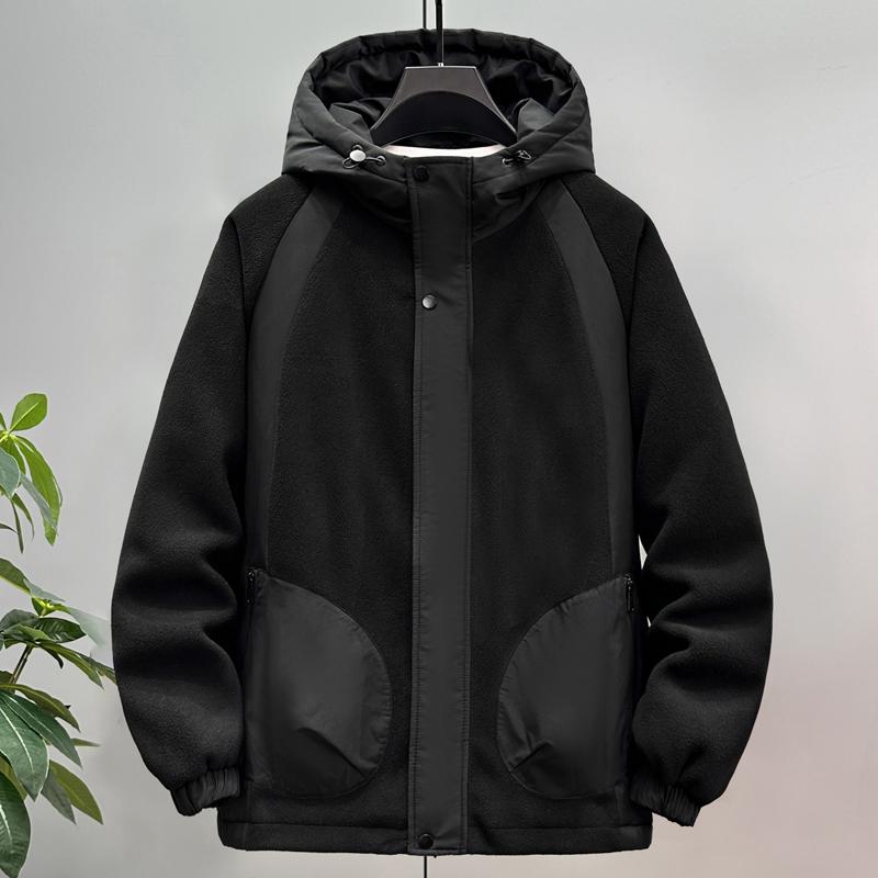 Plus Size 5XL-11XL Autumn Winter Polar Fleece Coat for Men Outerwear Casual Long Sleeve Tops Oversize Men's Warm Jackets