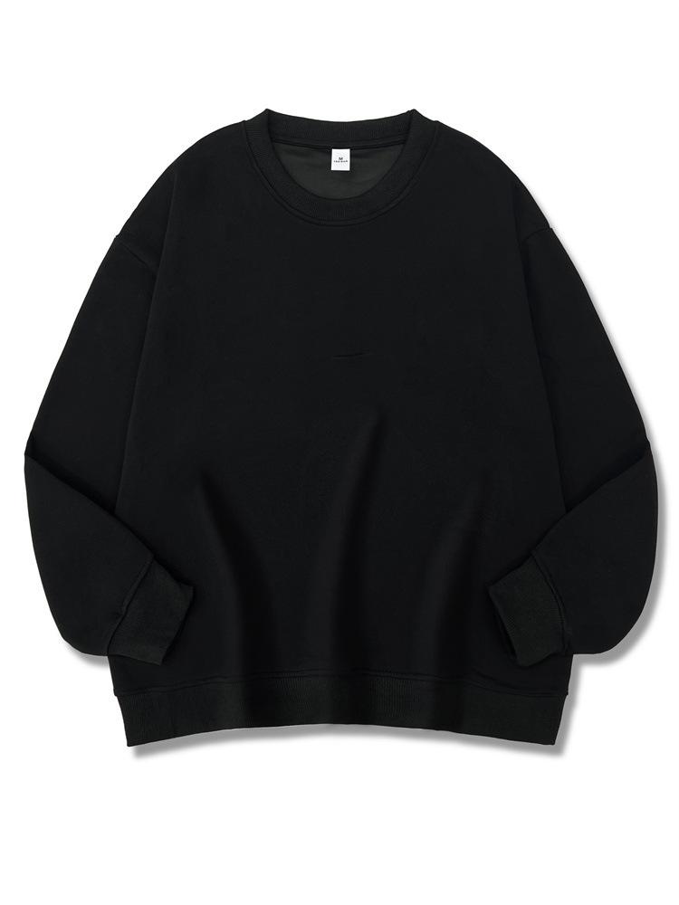 Sweater, Autumn and Winter Long-sleeved Solid Color Composite Sweater Trendy Brand Casual Loose Round Neck Sweater Light Version