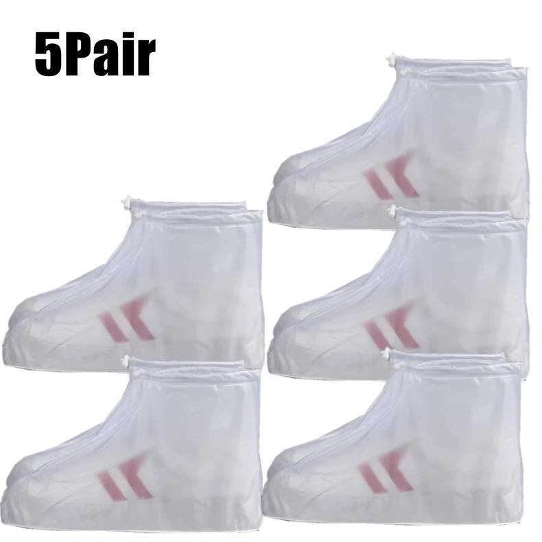 NEW Transparent Zipped Shoe Covers Waterproof Rain Shoe Cover Thickened Shoes Protectors Reusable Antislip Rain Boots