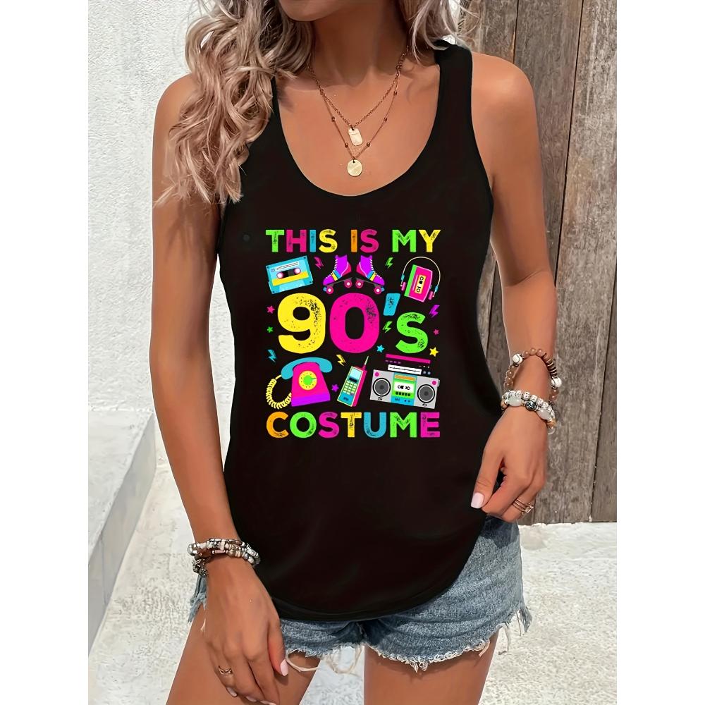 Loose plus size wing pattern printed round neck white vest summer casual sleeveless top women's clothing