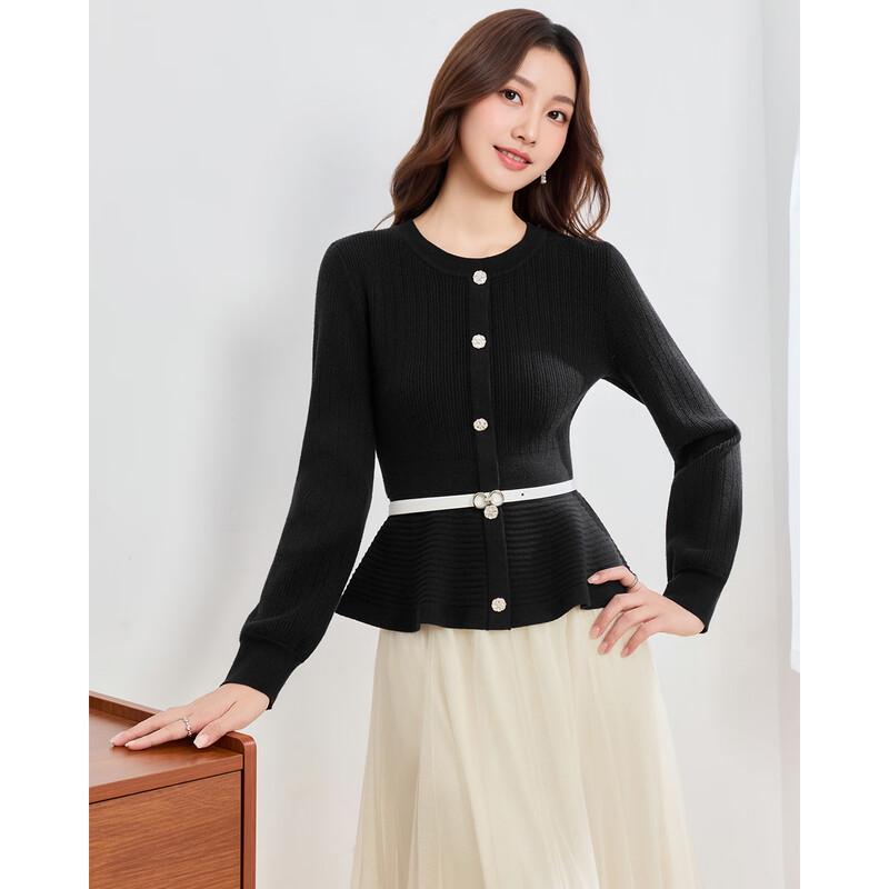 IEF Women's Autumn Chic Knit & Mesh Skirt Two-Piece Set
