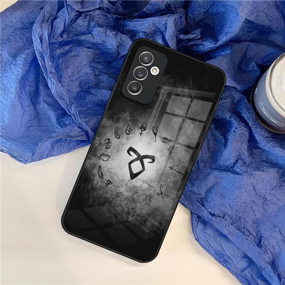 Shadow Hunter Rune Phone Case for Samsung Galaxy S24 S23 S22 S21 S20 A24 A34 A54 A53 Note20 M54 Fe Ultra Plus Glass