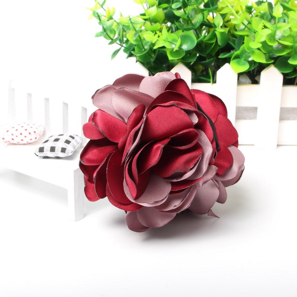 8cm Beauty Ribbon Two-tone Flower Jaw Hair Clip Barrette Flower Hair Claws for Women Girl Headwear Hair Accessories