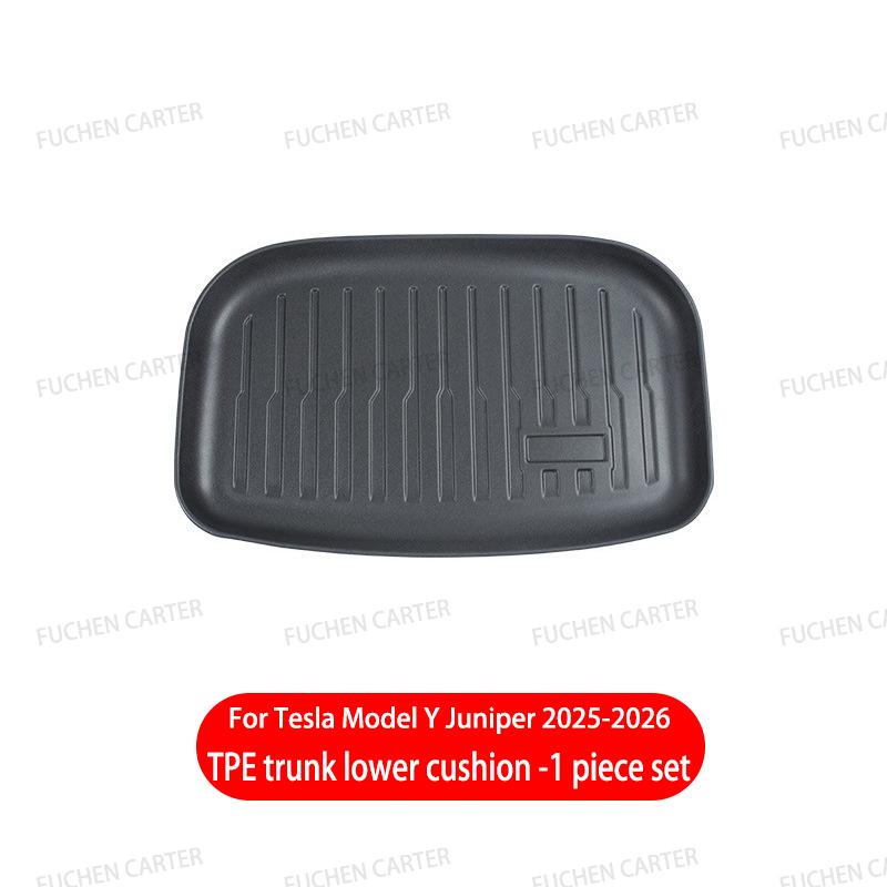 For Tesla Model Y Juniper 2025 2026 TPE Car Front Rear Trunk Mat Waterproof Wear-resistant All Weather Trunk Mats Backrest Mats