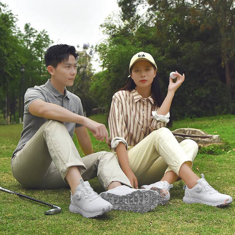 Men Women Professional Golf Shoes Ladies Tour Golf Shoes Classic Outdoor Waterproof Leather Sneakers