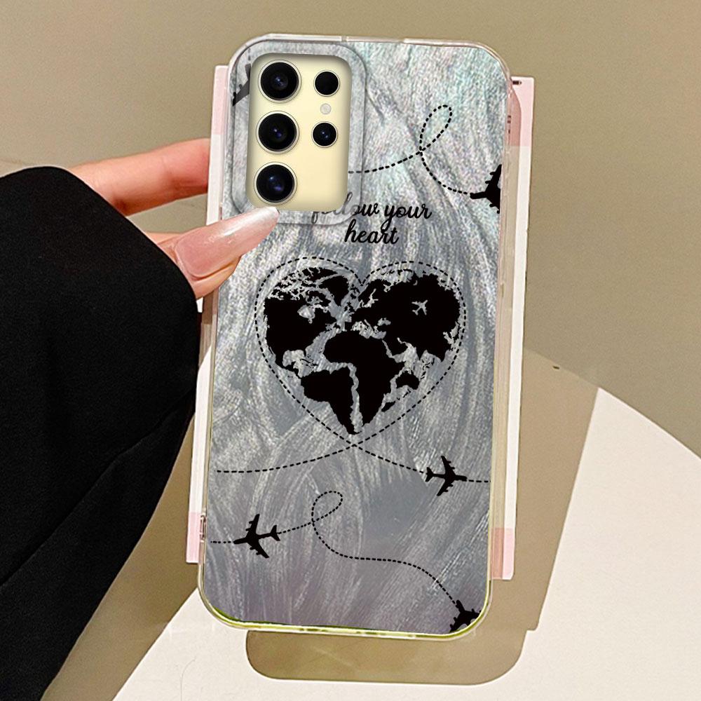 

Простые линии Airline World Чехол для телефона в виде самолета для Samsung Galaxy S25 S24 S23 S22 S21 FE Plus Ultra S25+ Чехол Силиконовая накладка Samsung Galaxy S21 FE белый